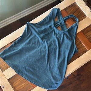 Women's Sleeveless Top - teal striped